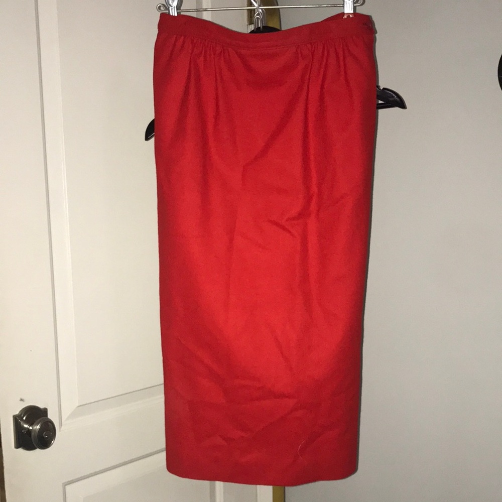 Vintage Pendleton Red Women's Virgin Wool Skirt